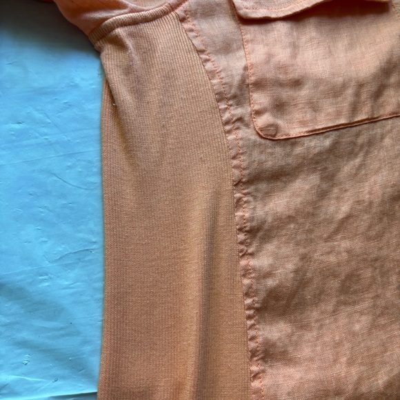 Calvin Klein Linen Orange Shirt Longe Sleeve - Picture 9 of 9